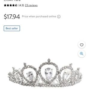 Believe by Brilliance Fine Silver Plate Cubic Zirconia Mini crown tiara